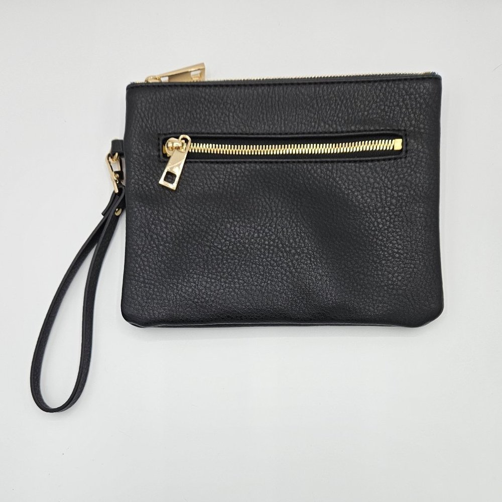Black Wristlet with Matching Card Holder/Wallet NEW